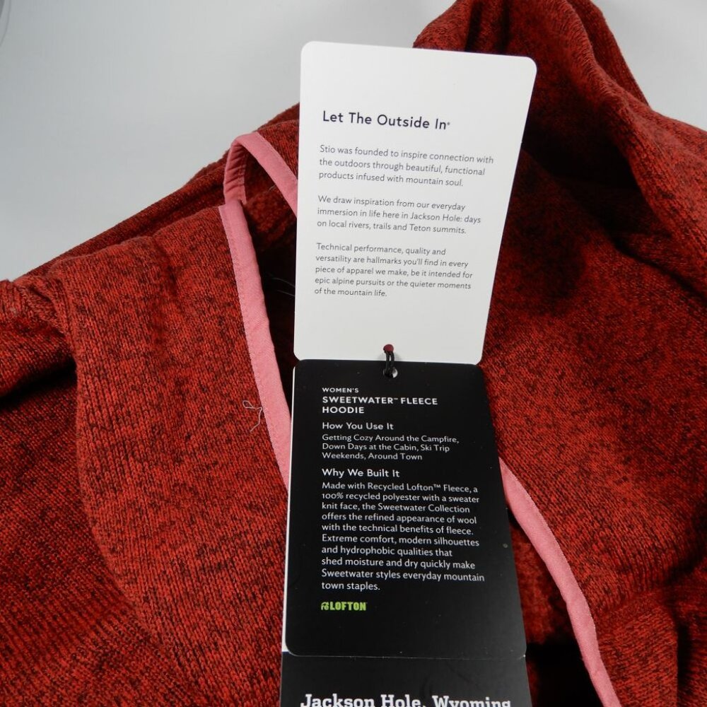 Stio Sweetwater Fleece Hoodie Size S Autumn Red Heather NEW $139 - Picture 12 of 12